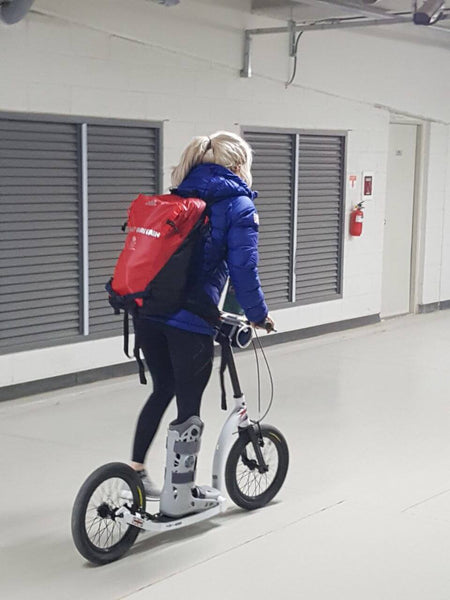 Elise Christie, scooter recovery, big wheel scooter