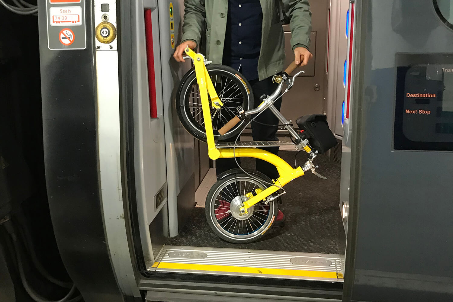 Swifty folding adult urban scooter on London tube