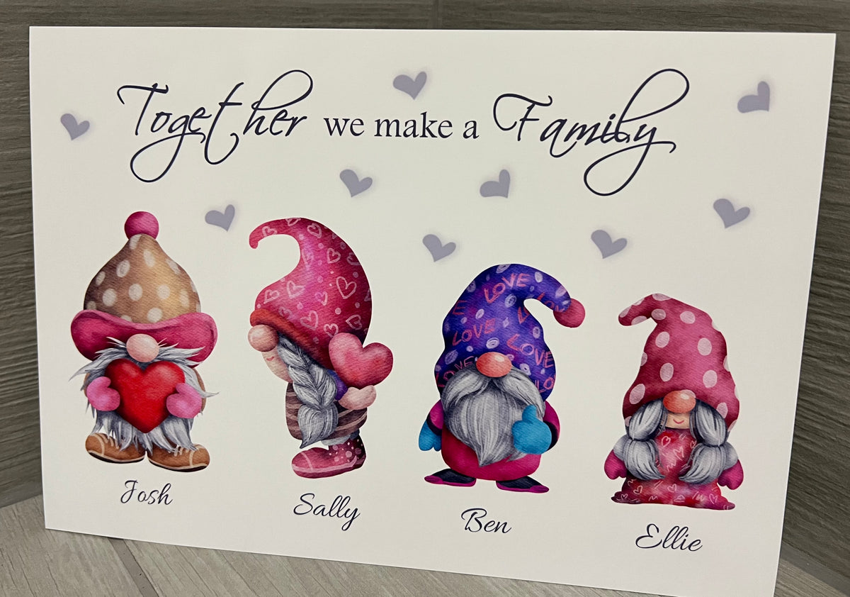 Gonk personalised Family Print UNFRAMED – Framed Forever More Limited