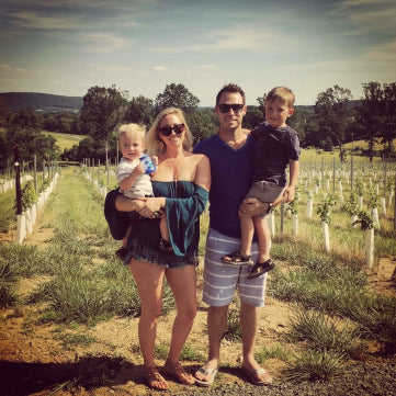 photo of family in vineyard