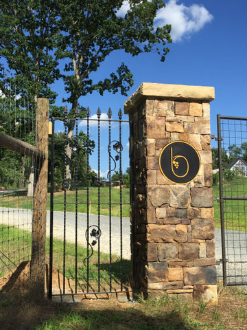 photo of stone gate posts