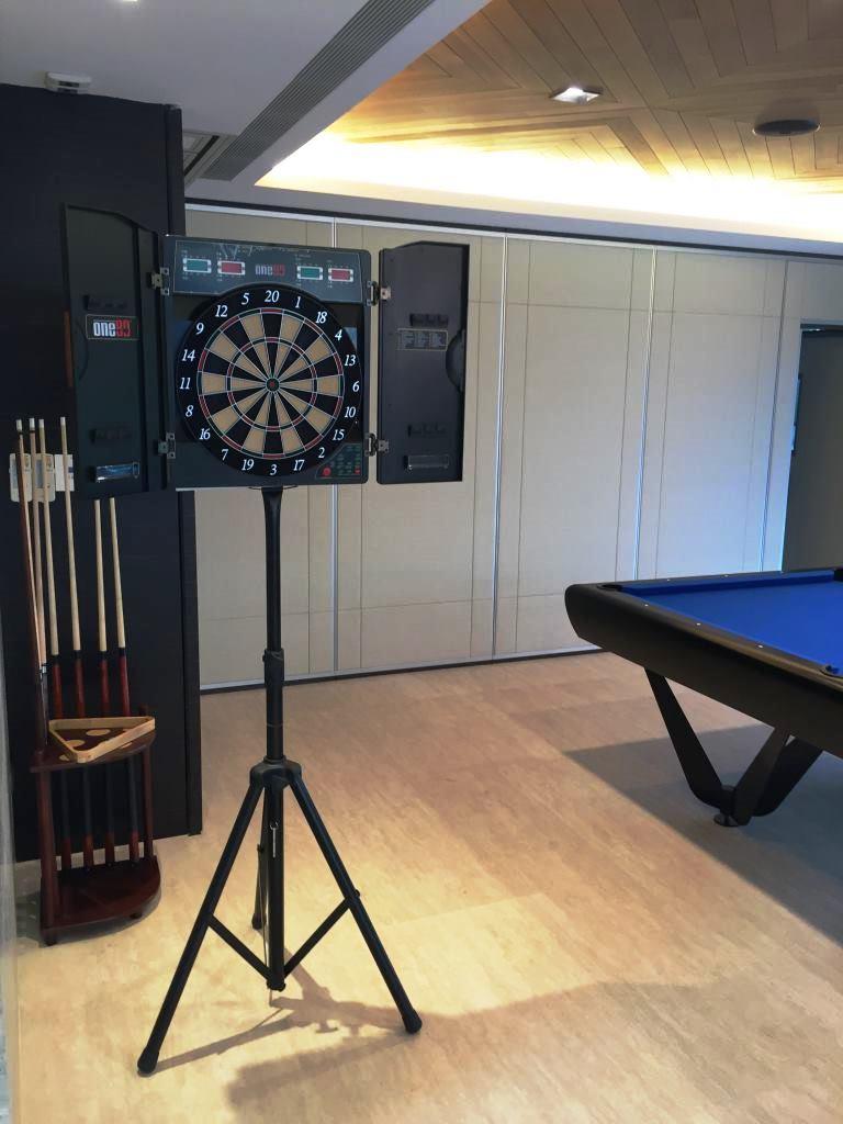 electronic dart board with stand