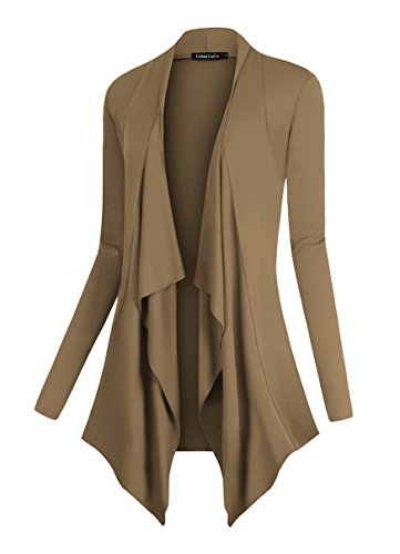 Women's Drape Front Open Cardigan Long Sleeve Irregular Hem – Dresscount