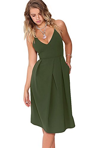 sexy deep v collar strap sleeveless irregular vacation dress