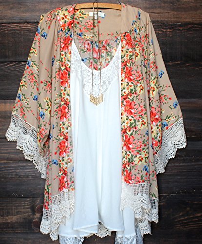 Women's Sheer Chiffon Blouse Loose Tops Kimono Floral Print Cardigan –  Dresscount