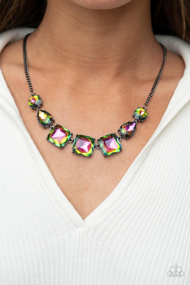 Unfiltered Confidence Multi Oil Spill Necklace | Paparazzi Jewelry