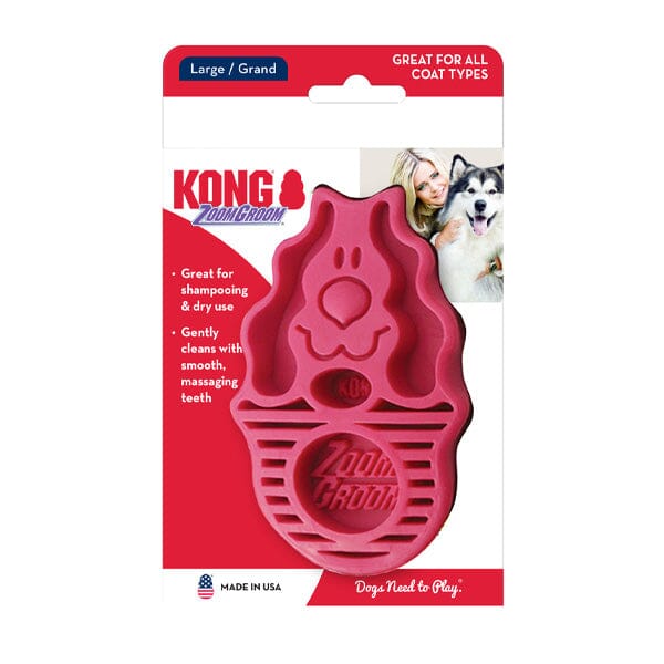 Load image into Gallery viewer, KONG - ZOOMGROOM® Kong Large Raspberry
