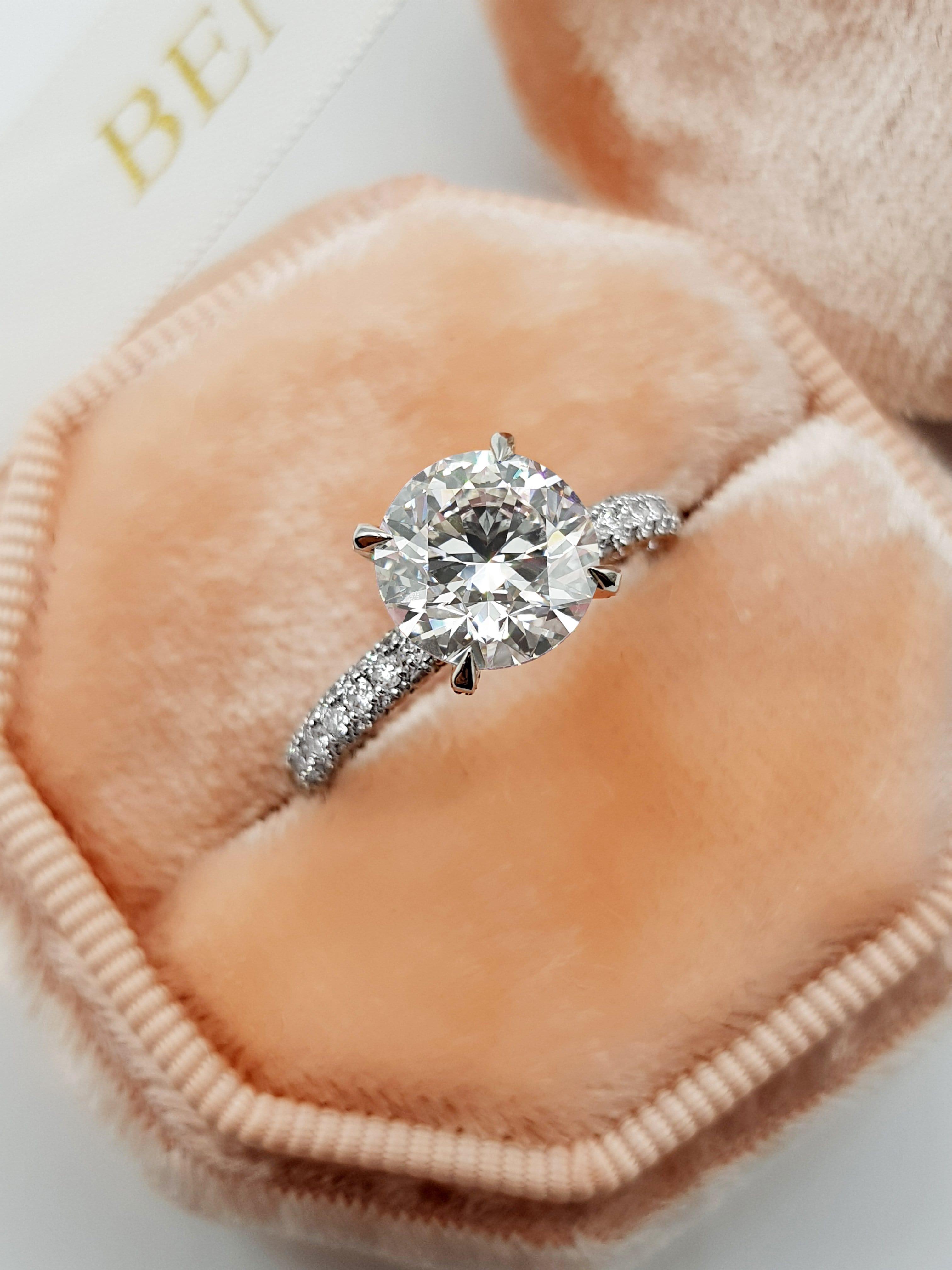 2.75 Ct Round Cut Engagement Wedding Ring Set Real 14K White Gold Matching Band 