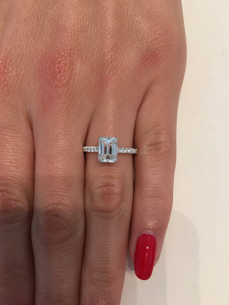 2.05 Carat Emerald Cut Hidden Halo 