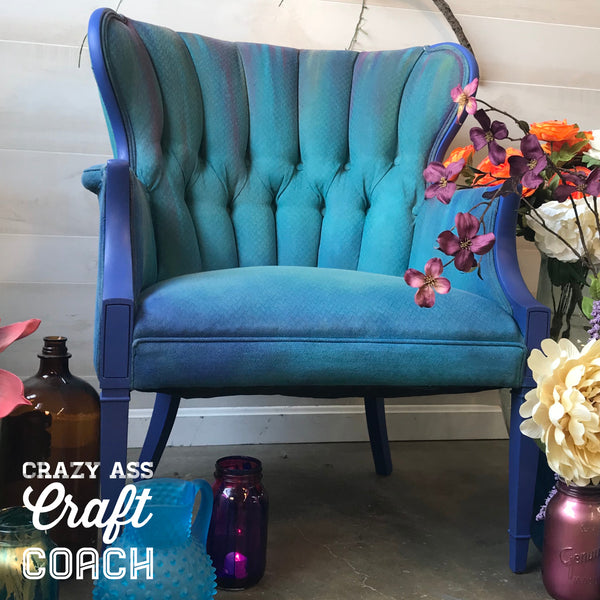 How to Paint Upholstery Blue Painted Wingback Chair Tanglewood Sue