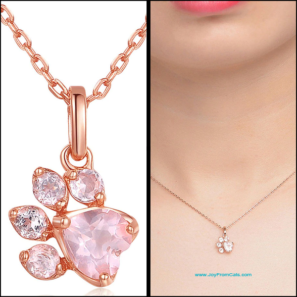 rose gold paw necklace