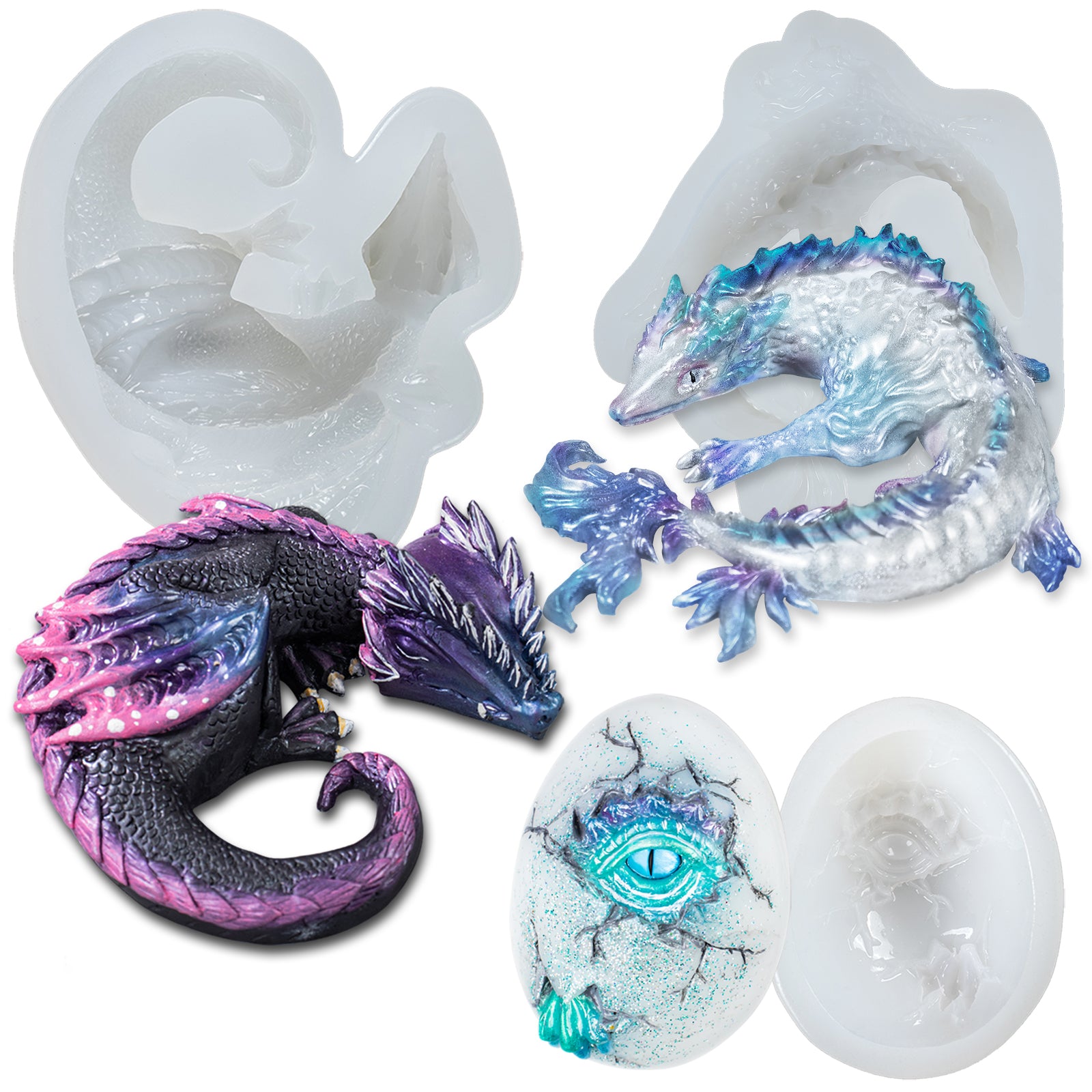 Sleepy Dragon Mould Cement Polymer Clay Fire Dragon Asleep ， Epoxy Resin Silicone Mold for Fondant Cake Decorating Concret 