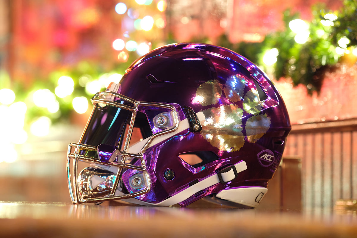 purple clemson helmet