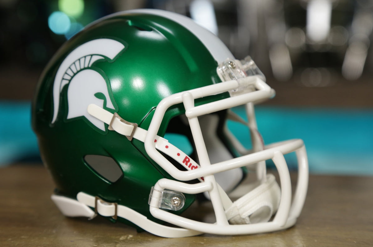 Michigan State Spartans Satin Finish Riddell Speed Mini Football Helmet New in Riddell Box 