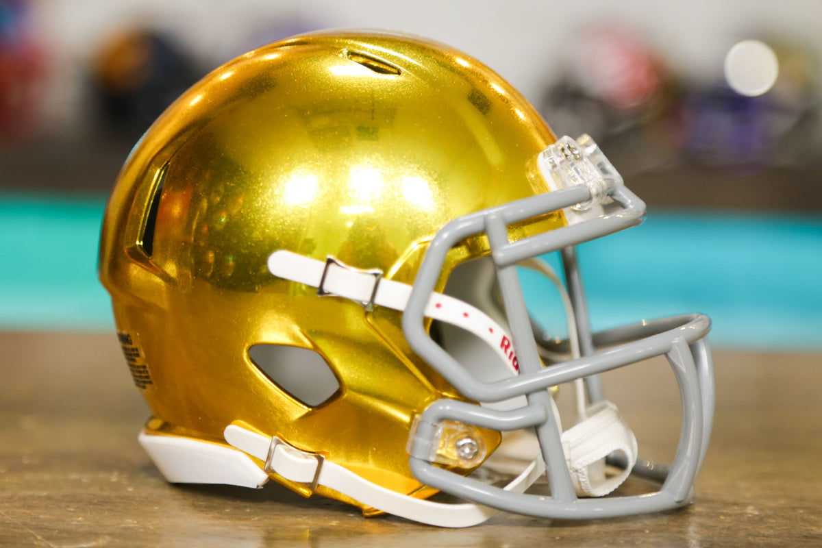Small NCAA Notre Dame Fighting Irish Speed Mini Helmet Gold 