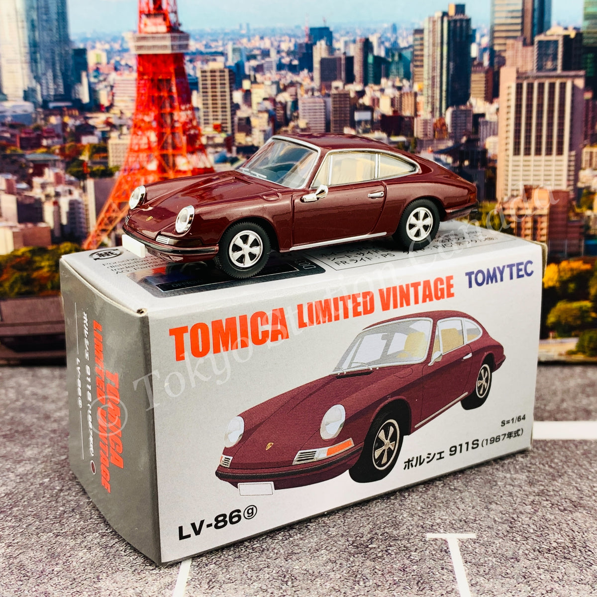 Tomica Limited Vintage 1//64 LV-86g Porsche 911S Maroon 312536