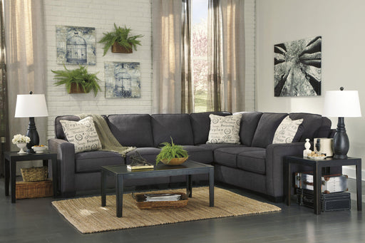  The Mason sectional features a convenient reversible configuration that's easy to change for the seasons. The easy-to-match grey microfiber fabric is durable, soft and stain resistant.