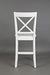 white tone wood with cross back design stool counter height dining set - Lifestyle Furniture