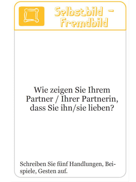 5. Hochzeitstag - Zeichen der Liebe bei Beziehungskarte Selbstbild Fremdbild