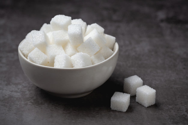 Bowl with sugar cubes