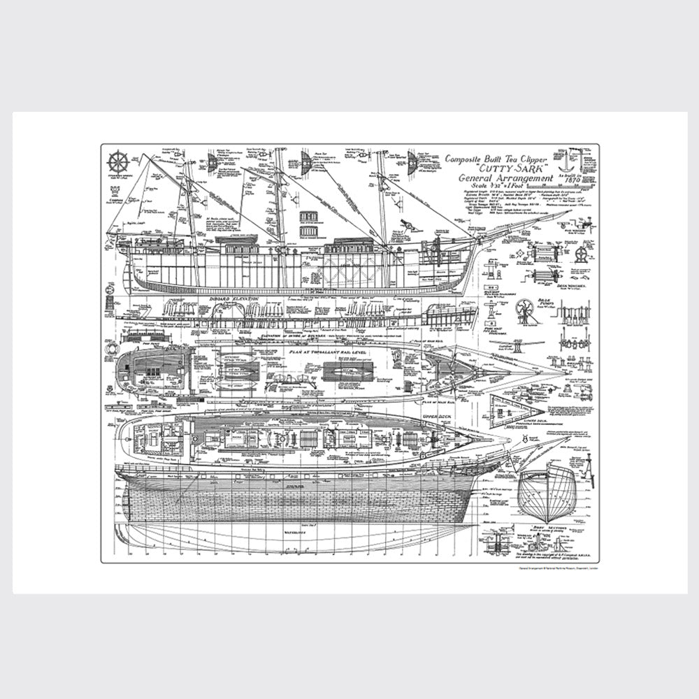 Cutty Sark General Arrangement Plan Royal Museums Greenwich Shop