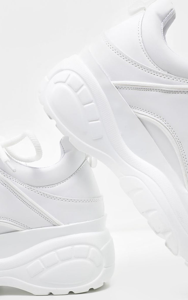 all white chunky trainers