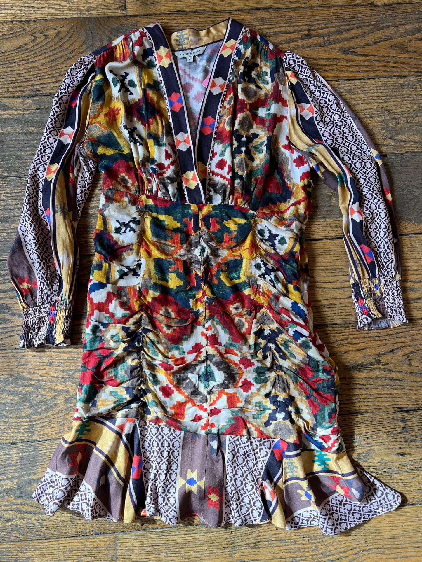 Ranna Gill Ikat Vneck Dress