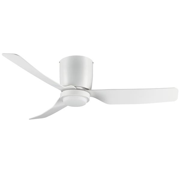 Hugger Low Profile Ceiling Fan By Fanco With Led Light White 48