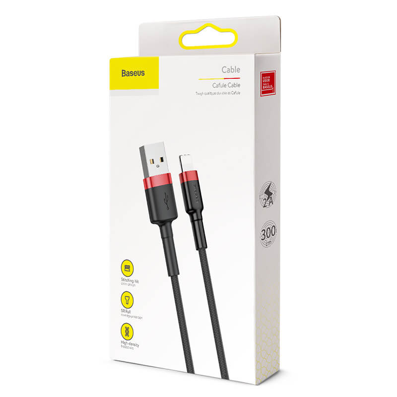 BASEUS 3M USB to Lightning Charging Cable (2A) | Cafule Series iPhone Fast Charger Cable