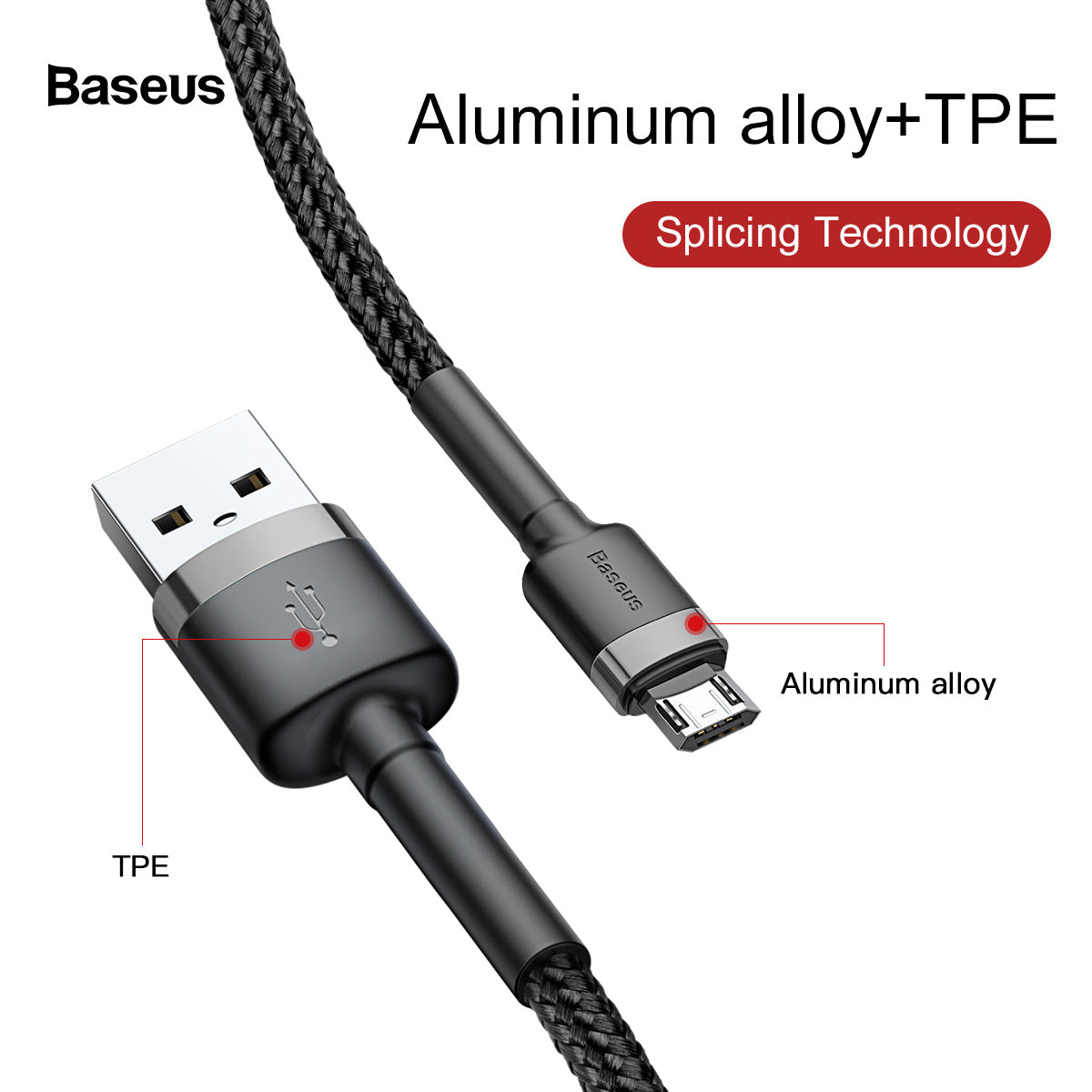 BASEUS 1M Micro USB Cable (2.4A) | Cafule Series Fast Charging Cable