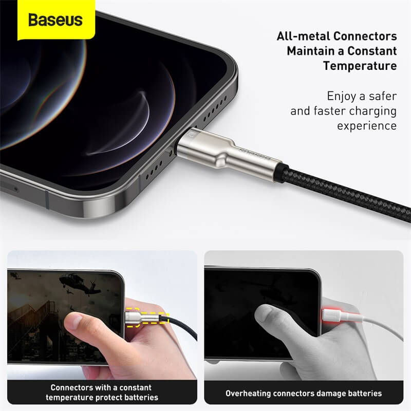 Baseus 2.4A Lightning to USB Cable maintains a constant temperature which protects the device from overheating