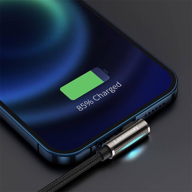 Phone 85 percent charged by Baseus legendary series 2.4A lightning to USB cable