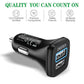 CHOETECH Fast Car Charger 30W Dual USB-A QC3.0