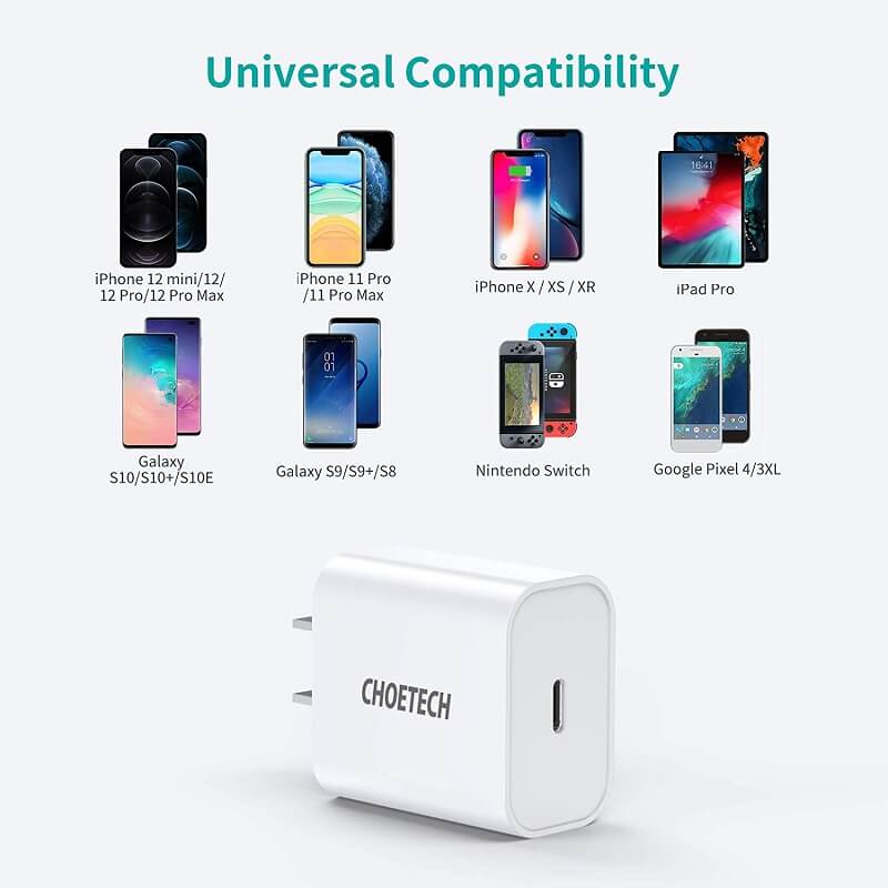 Choetech 20W USB-C Wall Charger Type-C PD3.0 Fast Charging Power Adapter