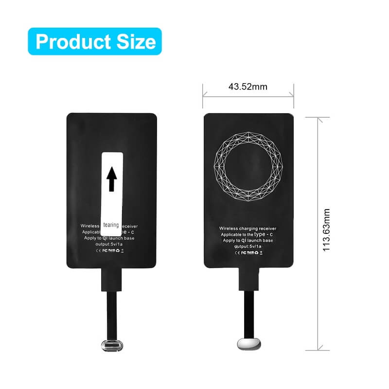 CHOETECH Type C Ultra Thin Qi Wireless Charging Receiver Adapter (WP-TYPEC)