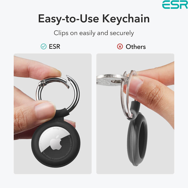 ESR AirTag (2021) Case | Black Silicone Cloud Keychain