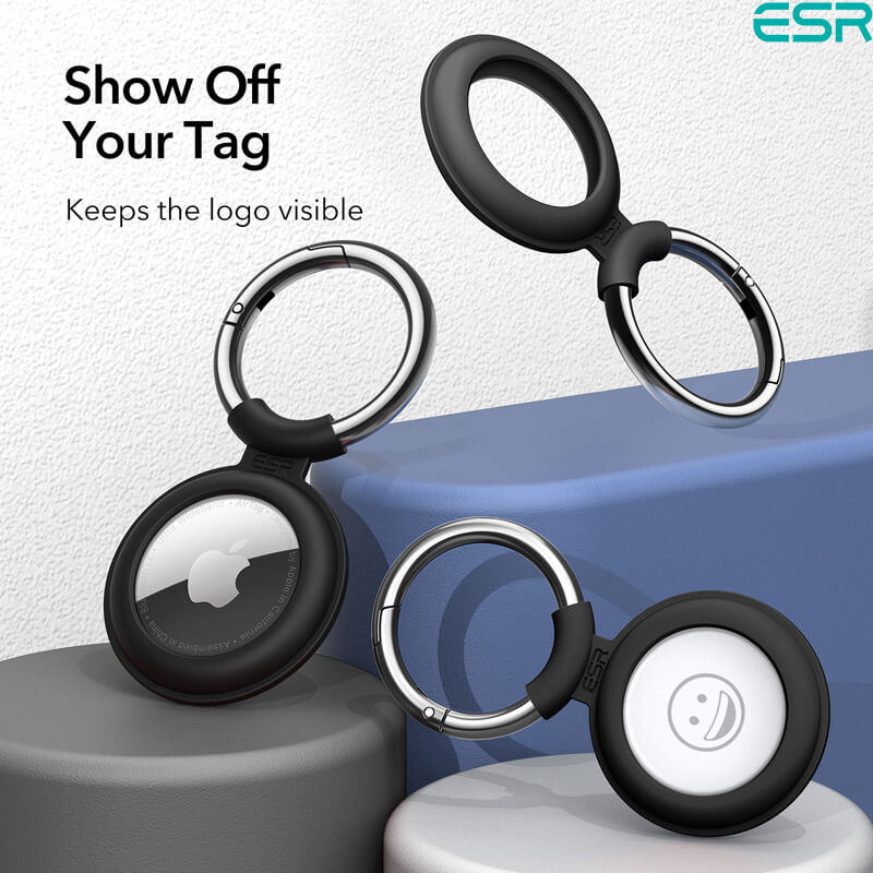 ESR AirTag (2021) Case | Black Silicone Cloud Keychain