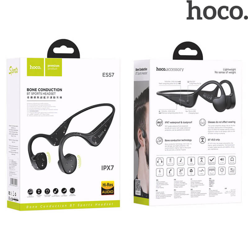 HOCO Waterproof Bone Conduction Earphones | ES57 Cool Sound Bluetooth Headphones