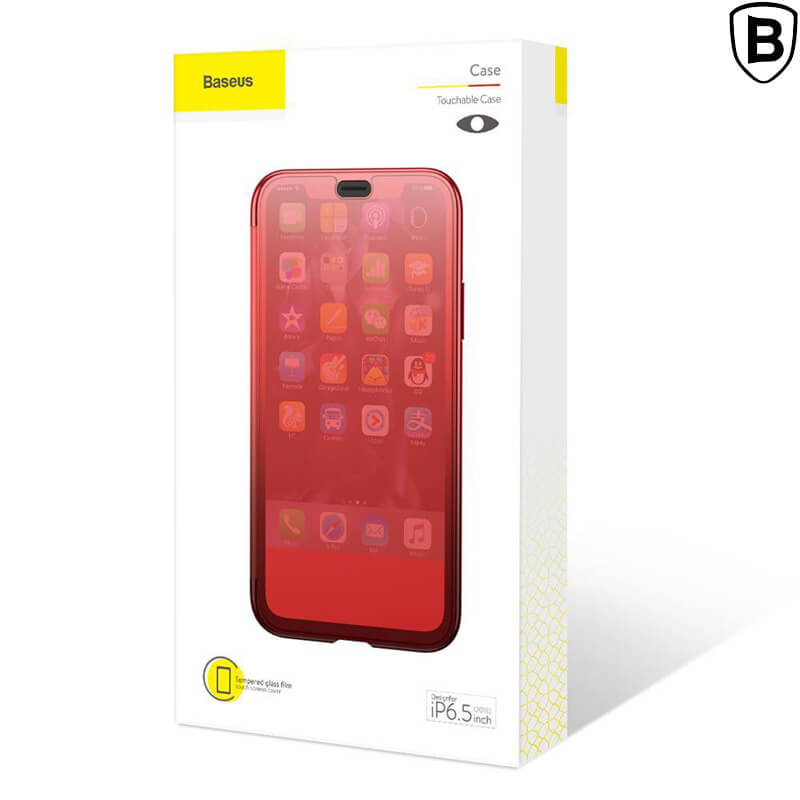 iPhone XS Max Case | BASEUS Touchable Flip Cover Red