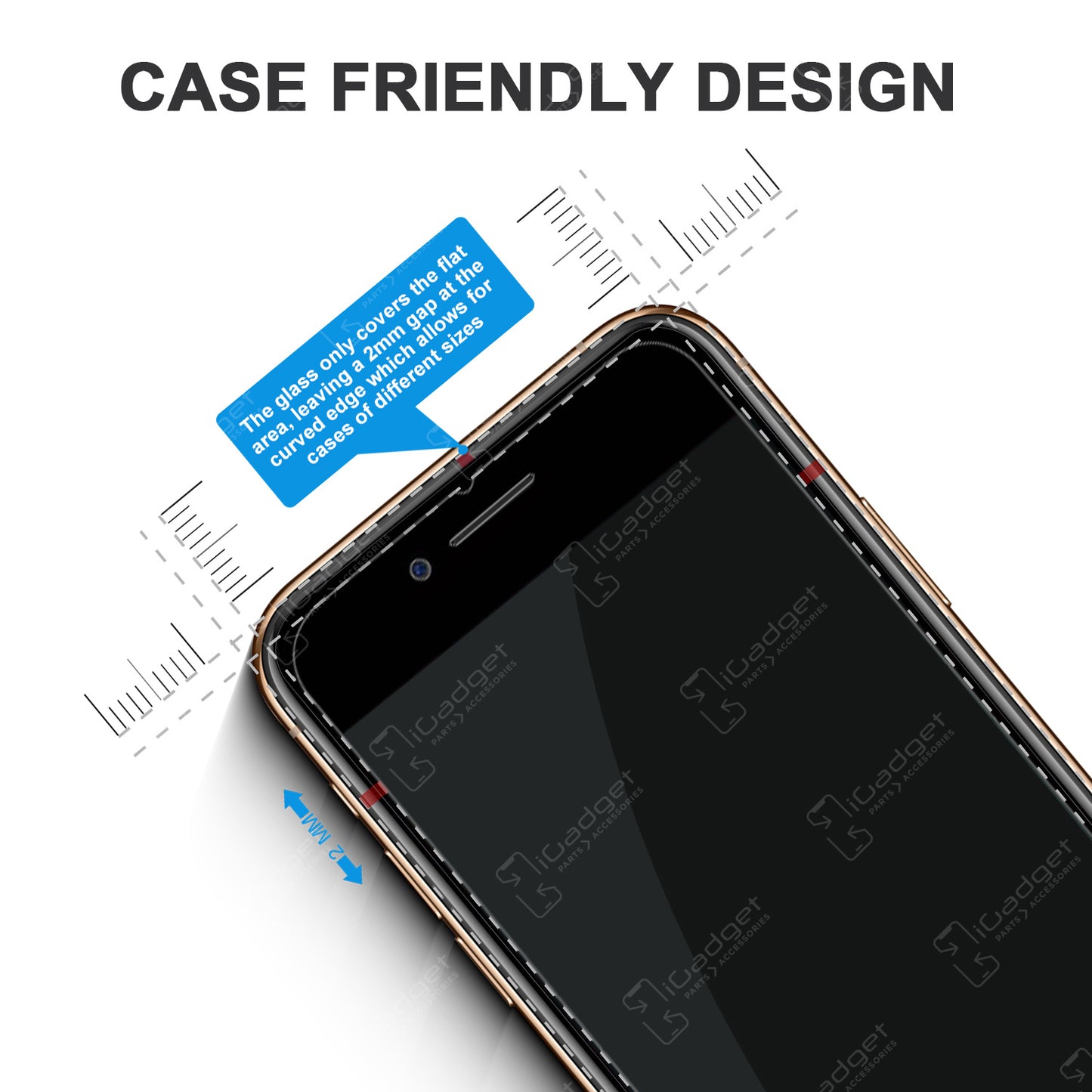 iPhone 7/iPhone 8/iPhone SE 2020/iPhone SE 2022 Case Friendly Ultra Clear Glass Screen Protector