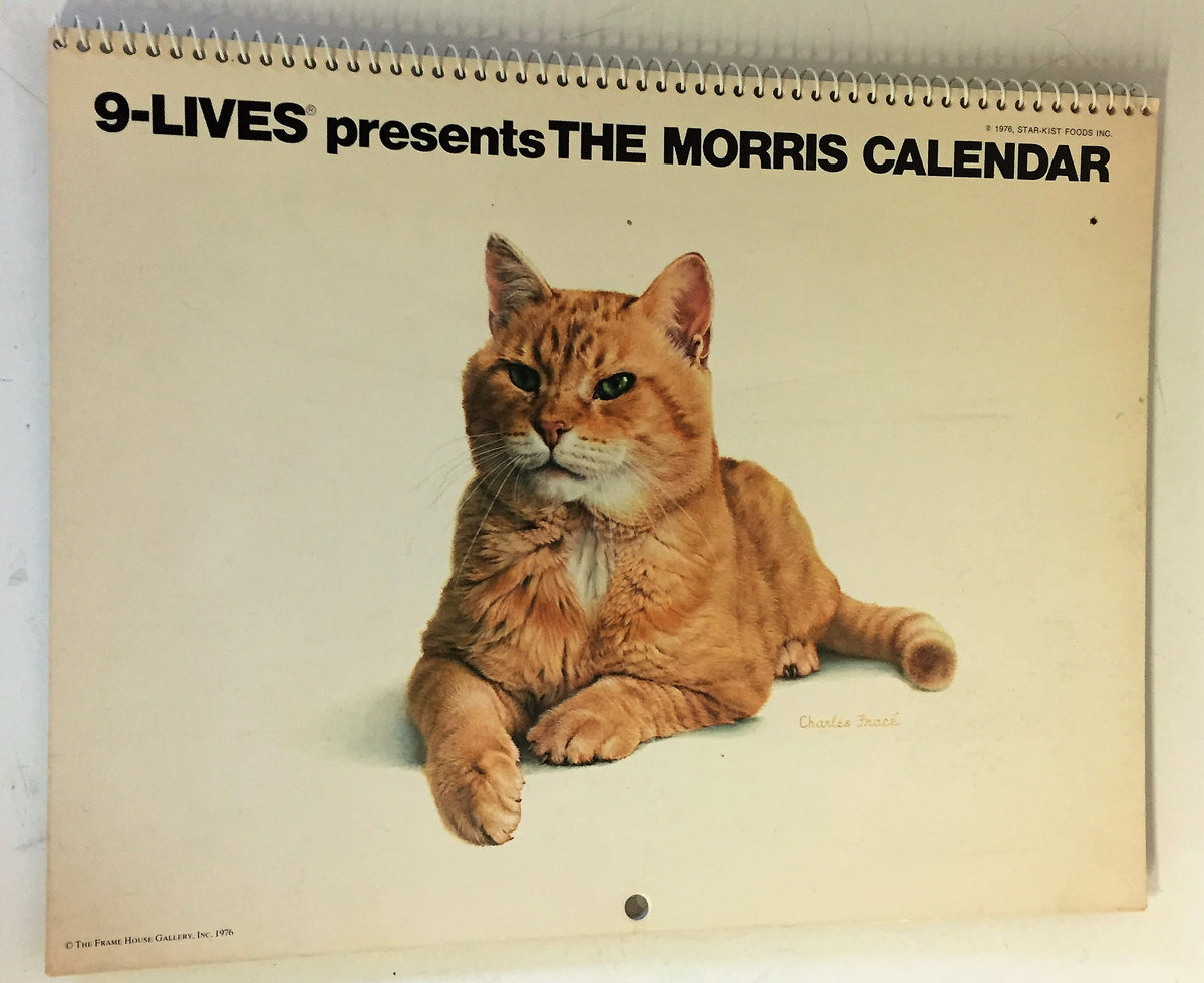 Vintage 1977 9Lives Presents THE MORRIS CALENDAR Morris The Cat Time