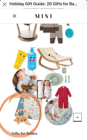 magazine article featuring Bebe au Lait Wooden Teether
