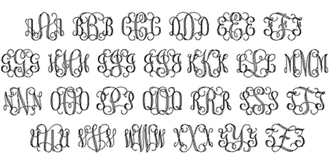Interlocking Vine Engraving Font