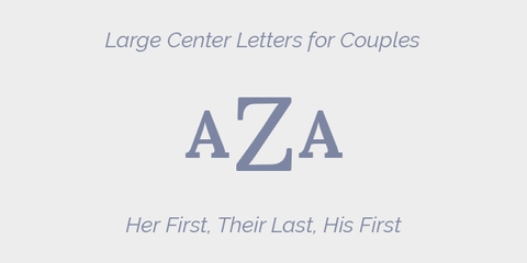 Large Center Letter for Couples Grey Monogram Guidelines