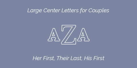 Large Center Letters for Couples Embroidery Guidelines
