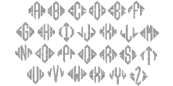 Natural Diamond Embroidery Font