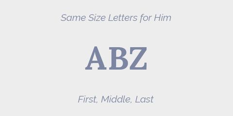 Same Size Letters for Him Grey Monogram Guidelines