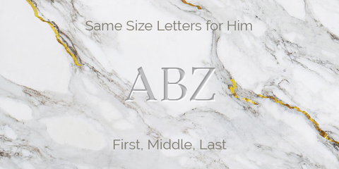 Same Size Letters for Him Monogram Guidelines
