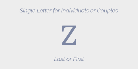 Single Letter for Individuals or Couples Grey Monogram Guidelines