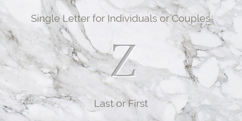 Single Letter for Individuals or Couples Engraving Guidelines